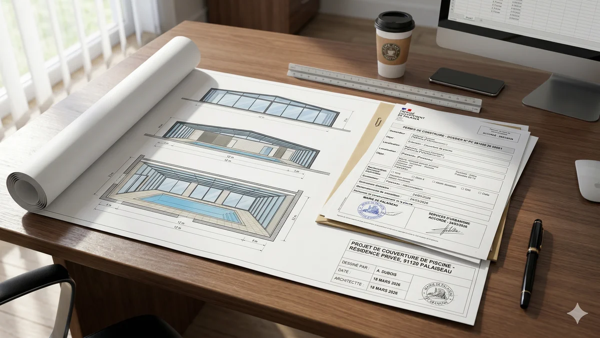 Document officiel de demande de permis de construire pour un abri de piscine
